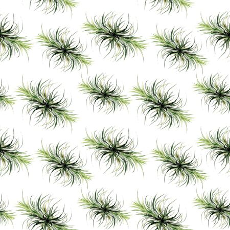 Watercolor tropical palm leaves seamless pattern. illustration. branch, trendy, textile, forest, fabric, banana, white, wrapping, rainforestの写真素材