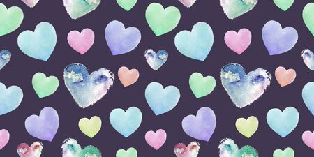 Valentines day hearts template. Watercolor flower Romantic Sticker.の写真素材