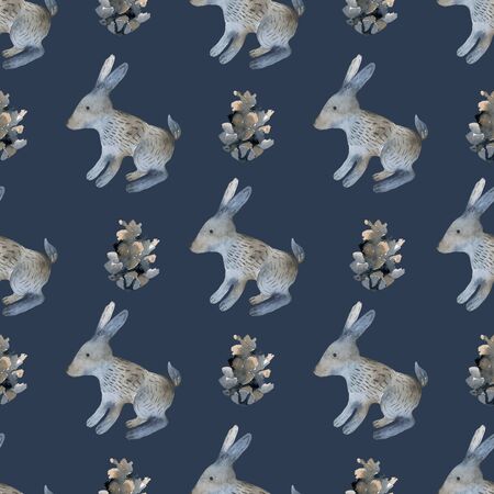 Woodland animals pattern Forest seamless patternの写真素材