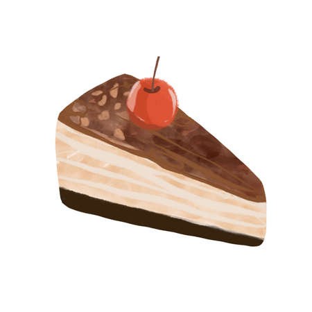 Cheesecake slice. chocolate cherry