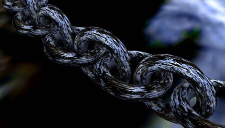 A 3D rendered digital image of  chain links