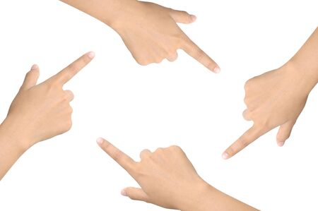 A shot of a hand pointing a fingerの写真素材