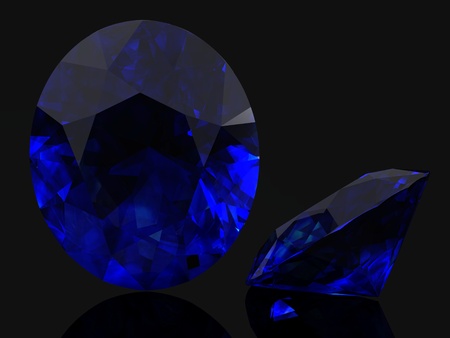 blue sapphire  (high resolution 3D image)の写真素材