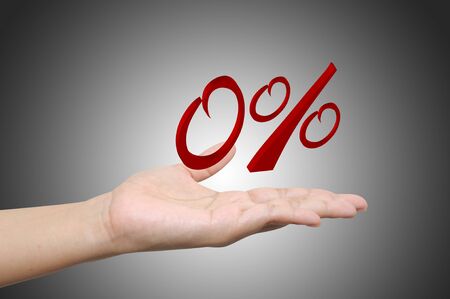 Hand holding the discount informationの写真素材