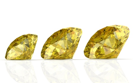 yellow sapphire (high resolution 3D image)の写真素材