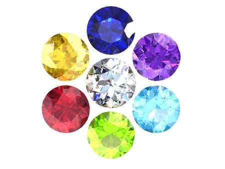 Set of gems in different colorsの写真素材