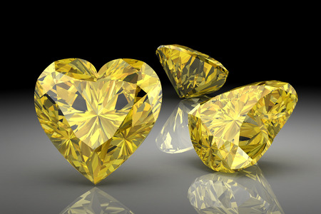 yellow sapphire (high resolution 3D image)の写真素材