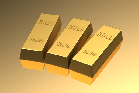 Set of gold barsの写真素材