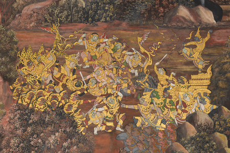 Public Art Painting at Wat Phra Kaewのeditorial素材