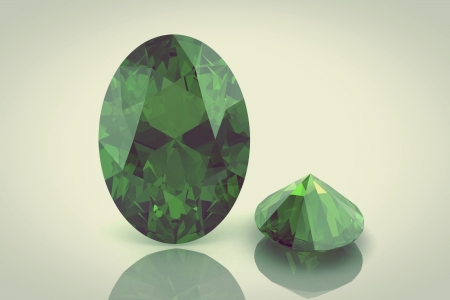 Peridot on white backgroundの写真素材
