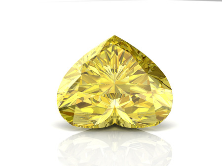 yellow sapphire on white background (high resolution 3D image)の写真素材