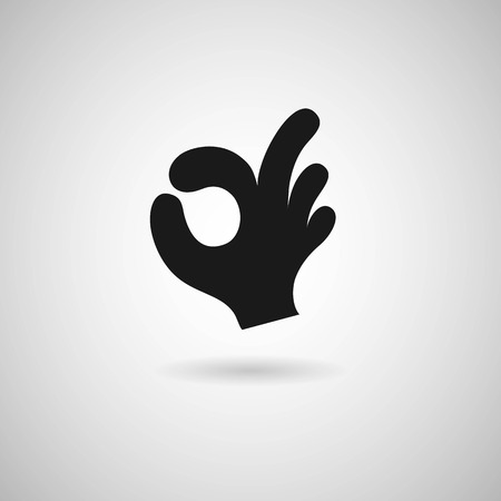 okay hand sign  Vector silhouetteのイラスト素材