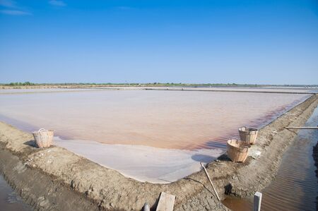 Naklua Mass of salt in salt seaside farm, Samutsungkhram Thailandの写真素材
