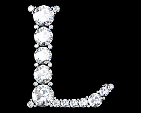 A stunning beautiful "L" set in diamondsの写真素材