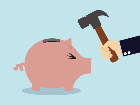 Break down piggy moneyboxのイラスト素材