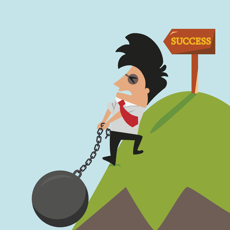 Businessman and burdenのイラスト素材