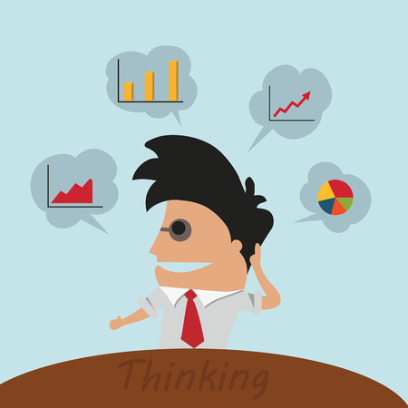 Business man thinking of choiceのイラスト素材