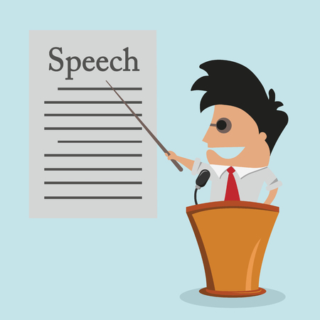 business man giving a presentation in a conferenceのイラスト素材