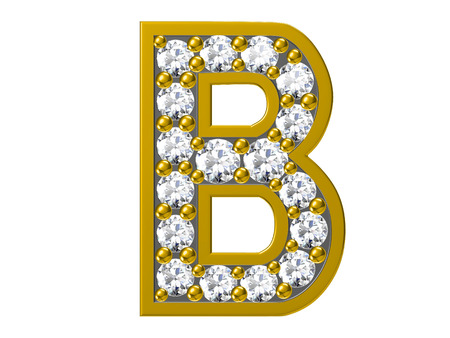 Golden alphabet with diamonds,の写真素材