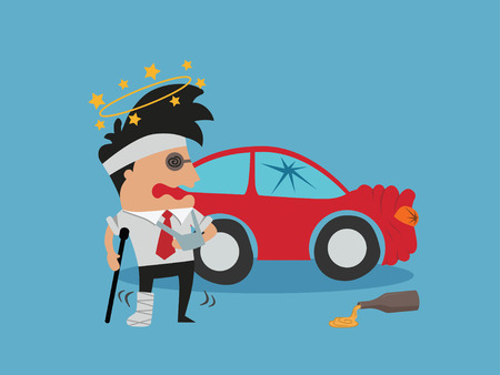 Drinking And Driving. vector illustration.のイラスト素材