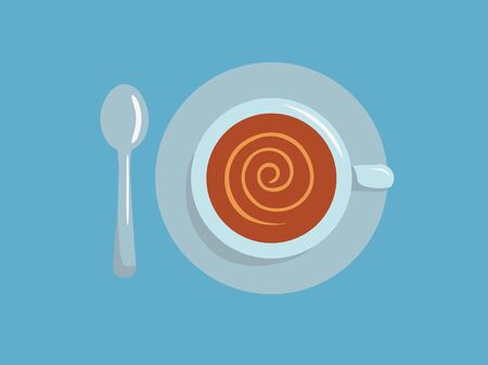 Coffee cup top view. vector illustration.のイラスト素材