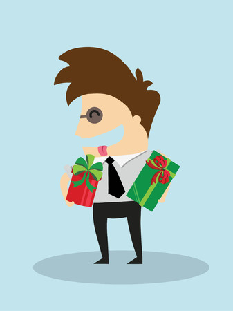 Businessman have  gift box , vecterのイラスト素材