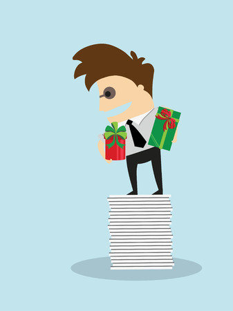 Businessman have  gift box , vecterのイラスト素材