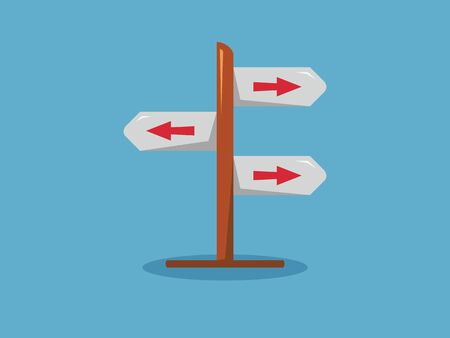 Concept of choice with crossroads spliting. vector illustration.のイラスト素材