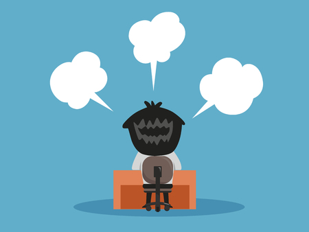 Young businessman with ideas as symbol of business creativity.vector illustration.のイラスト素材