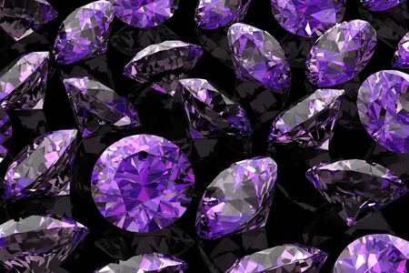 amethyst on white background. 3D illustrationの写真素材