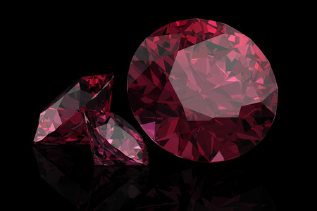 Ruby or Rodolite gemstone(high resolution 3D image)