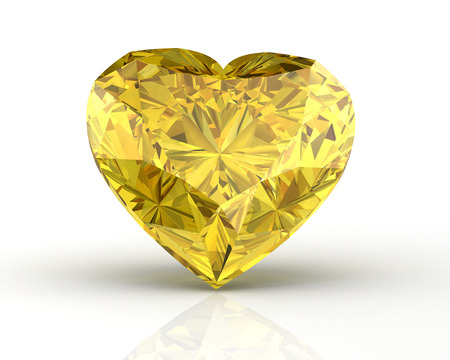 Shiny white yellow sapphire illustration (high resolution 3D image) 3D illustrationの写真素材