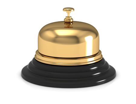 Reception bell  on white. 3D renderingの写真素材