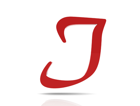 3d shiny red letter collection - Jの写真素材