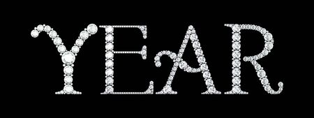 Year card set luxury diamond (high resolution 3D image)の写真素材