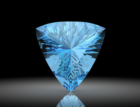 Aquamarine on black background.3D illustrationの写真素材