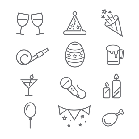 Celebration and Party icons with White Backgroundのイラスト素材