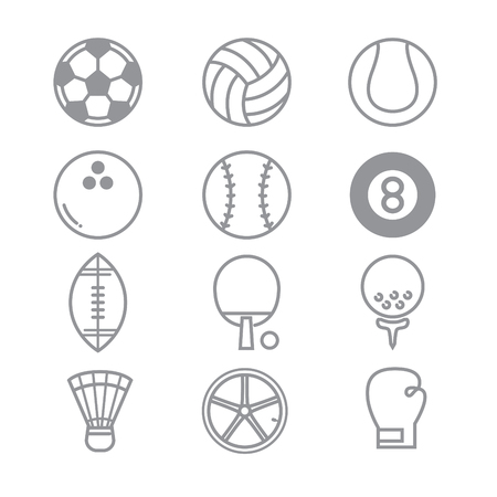 Sports Icons with White Backgroundのイラスト素材