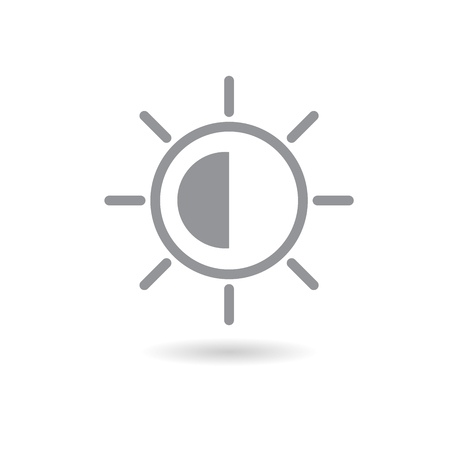 Brightness and contrast icon. Simple flat logo of brightness and contrast isolated on white background. illustration.のイラスト素材