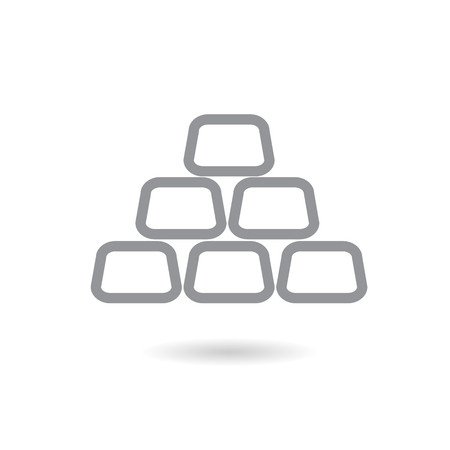 gold bars line iconのイラスト素材