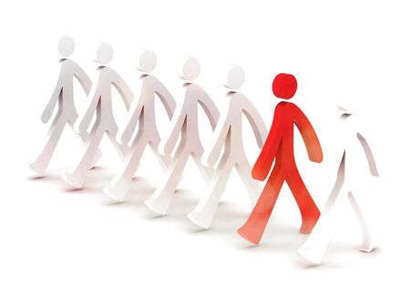 3d team with the leader .leader concept .3d illustrationの写真素材