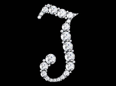 diamond letters with gemstones (high resolution 3D image)の写真素材