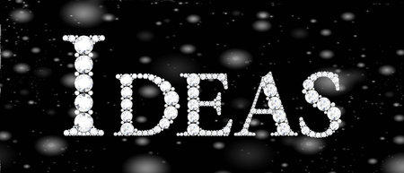 Text from diamonds ideas 3D rendering (high resolution 3D image)の写真素材