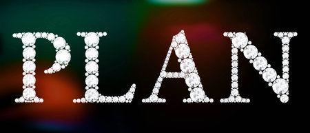 Text from diamonds plan. 3D rendering (high resolution 3D image)の写真素材