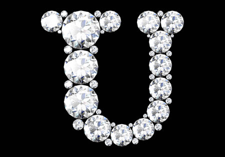 Diamond letters with gemstones (high resolution 3D image)の写真素材