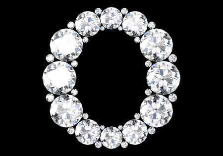 Diamond letters with gemstones (high resolution 3D image)の写真素材