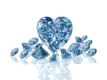 diamond on white background (high resolution 3D image)の素材