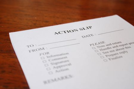 a close-up shot of an action slip