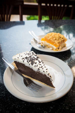 Chocolate cake and the dessert cake