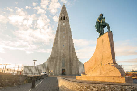 Hallgrimskirkja the largest and tallest church in Reykjavik the capital cities of Iceland.の写真素材
